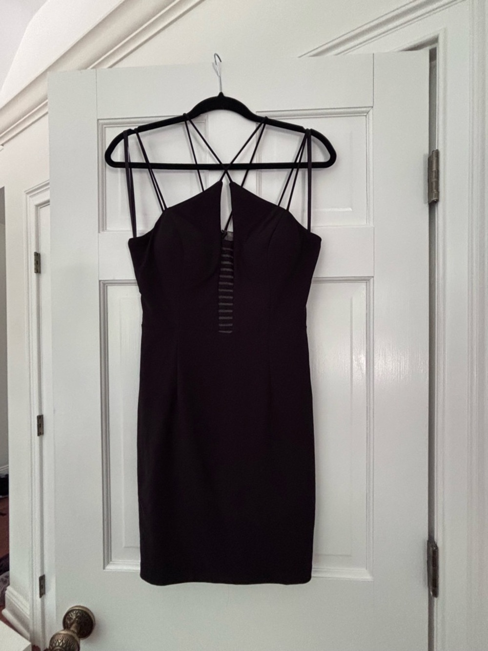 Nordstrom Black Strappy Mini Bodycon Dress